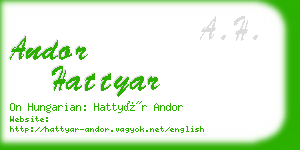 andor hattyar business card